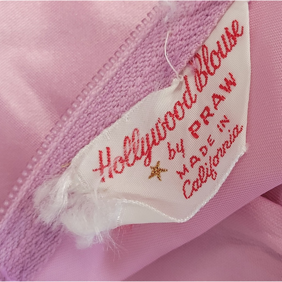 Hollywood Blouse by Praw Satin High Neck Long Sleeve Barbiecore Vintage Blouse - Picture 5 of 13